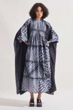 Amrich Black Shibori Handcrafted Eden Dress 10 Amrich Black Shibori Handcrafted Eden Dress -Inca Clothing Shop 0404amr05 4