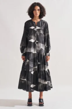 Amrich Black Handpainted Maya Dress