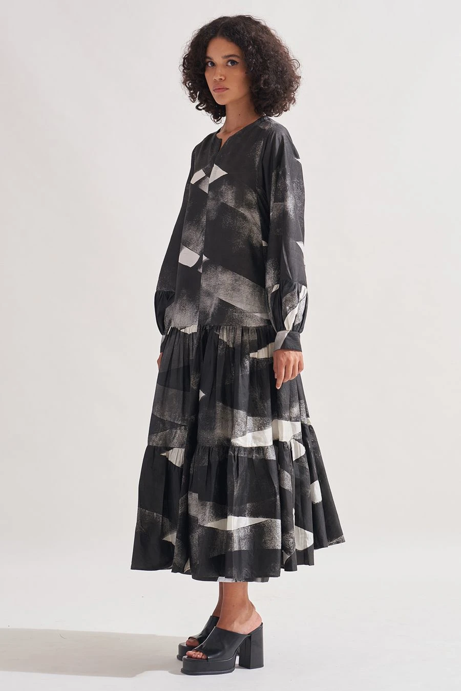 Amrich Black Handpainted Maya Dress 2 Amrich Black Handpainted Maya Dress - Image 2