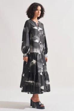 Amrich Black Handpainted Maya Dress 8 Amrich Black Handpainted Maya Dress -Inca Clothing Shop 0404amr31 3