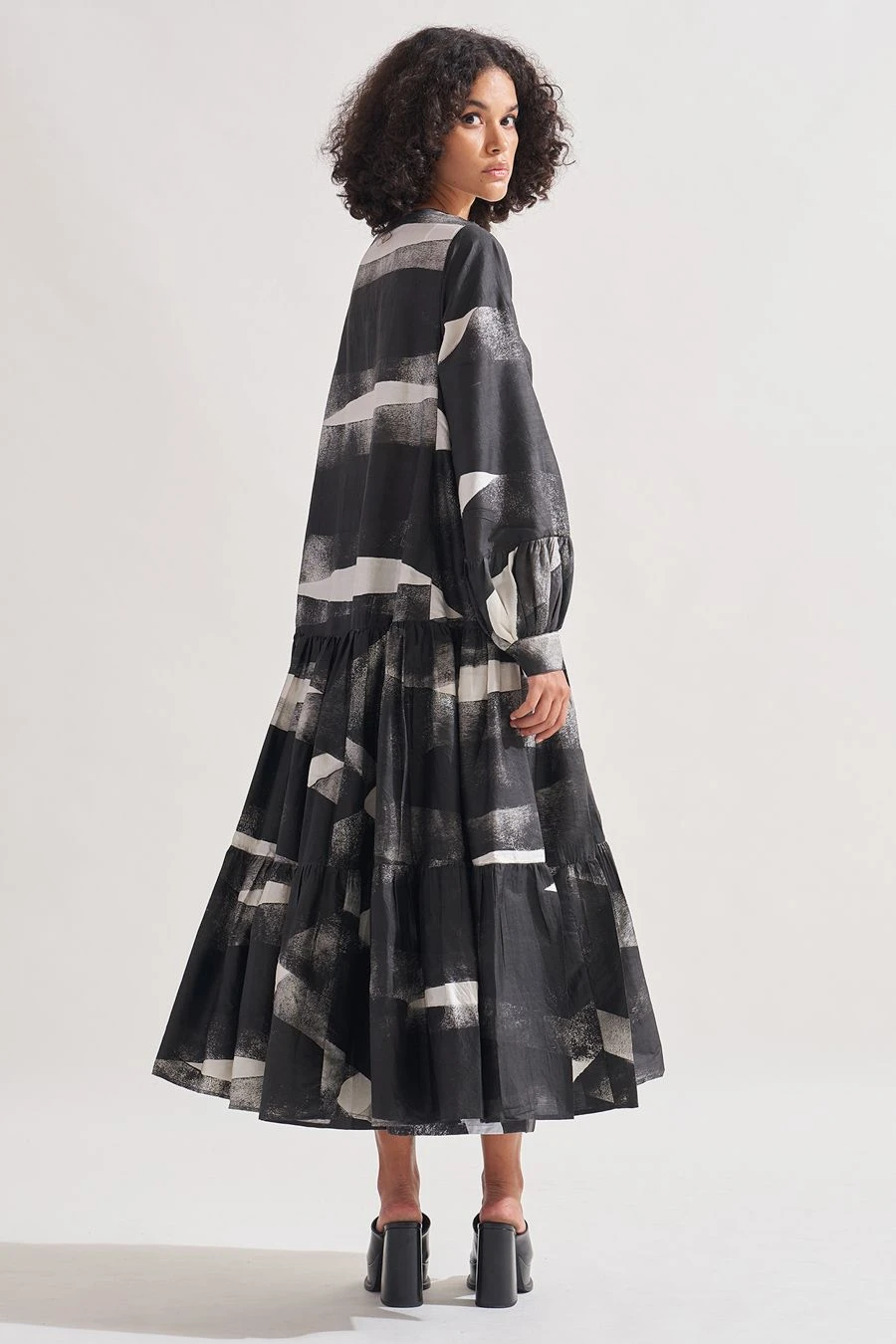 Amrich Black Handpainted Maya Dress 4 Amrich Black Handpainted Maya Dress - Image 4