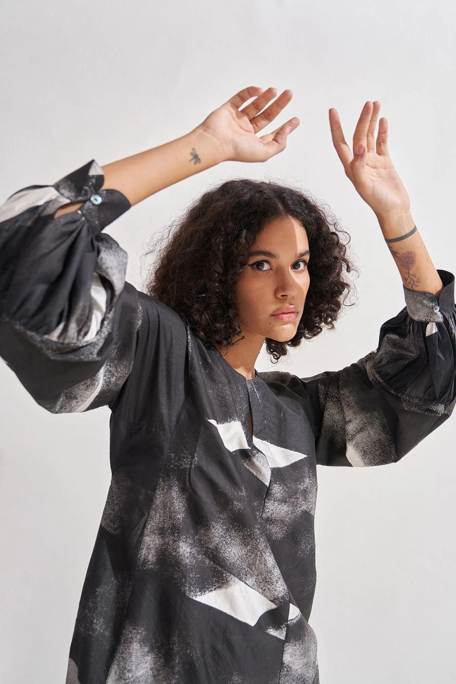 Amrich Black Handpainted Maya Dress 5 Amrich Black Handpainted Maya Dress - Image 5