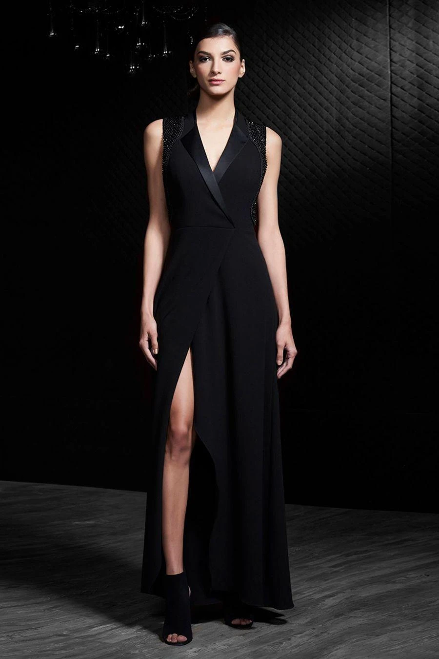 Rohit Gandhi + Rahul Khanna Omega Black Overlap Dress 1 Rohit Gandhi + Rahul Khanna Omega Black Overlap Dress