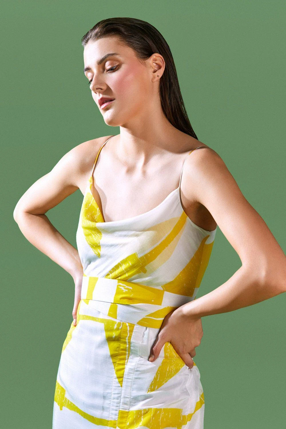 Bennch Yellow Graffiti Print Slip Dress 2 Bennch Yellow Graffiti Print Slip Dress - Image 2