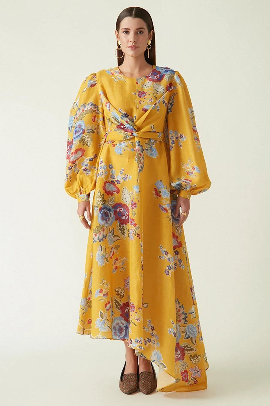 Payal Pratap Yellow Tapis Printed Dress 1 Payal Pratap Yellow Tapis Printed Dress