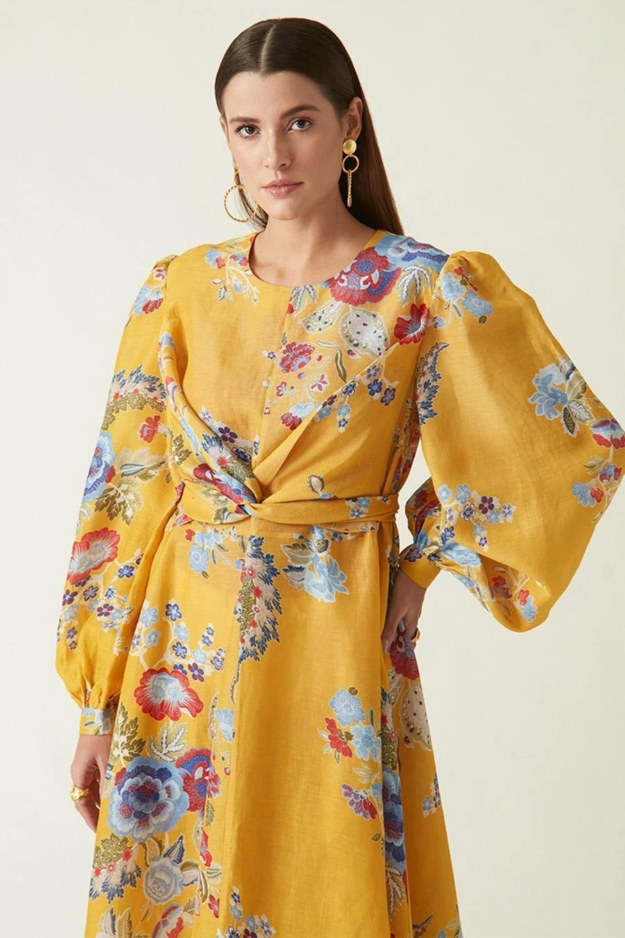 Payal Pratap Yellow Tapis Printed Dress 4 Payal Pratap Yellow Tapis Printed Dress - Image 4