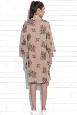 Umbar Beige Floral Embroidered Tunic Dress -Inca Clothing Shop 08um 08 4