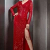 Rohit Gandhi + Rahul Khanna Claret Red Embellished Dress