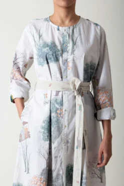 SUKETDHIR White Printed Poplin Shirt Dress -Inca Clothing Shop 101sd34 4
