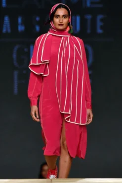 Bodice Pink Silk Crepe Shirt Dress