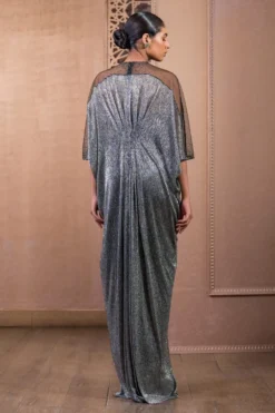 Tarun Tahiliani Black & Silver Bohemian-style Maxi Dress -Inca Clothing Shop 110723tt02 3