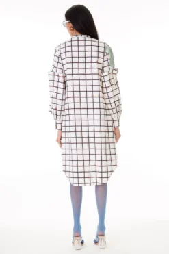 Kanika Goyal Label Grid Printed Shirt Dress With Side Pleats -Inca Clothing Shop 110kg14 3