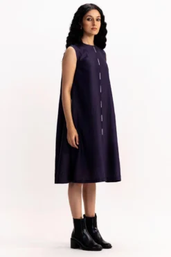 Medium Navy Hand Dyed Itajime Dress