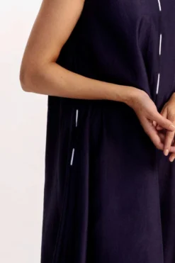 Medium Navy Hand Dyed Itajime Dress 5 Medium Navy Hand Dyed Itajime Dress -Inca Clothing Shop 1110smr31 3