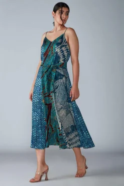 Saaksha & Kinni Blue Botanical Printed Dress