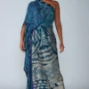 Saaksha & Kinni Blue Mirror Embellished Kaftan Dress