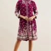 PATINE Maroon Gara Embroidered Dress