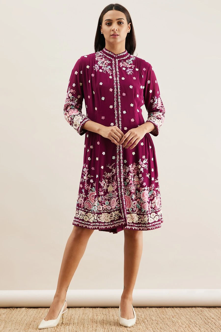 PATINE Maroon Gara Embroidered Dress 1 PATINE Maroon Gara Embroidered Dress