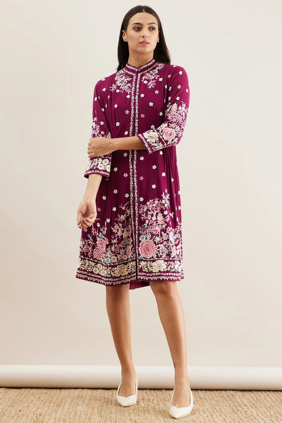 PATINE Maroon Gara Embroidered Dress 2 PATINE Maroon Gara Embroidered Dress - Image 2