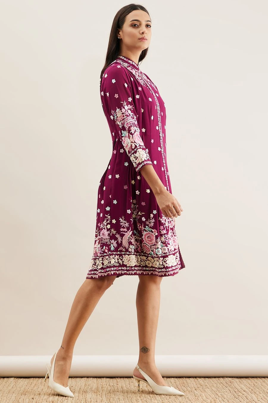 PATINE Maroon Gara Embroidered Dress 3 PATINE Maroon Gara Embroidered Dress - Image 3