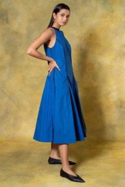 Bodice Blue Pleated Halter Dress -Inca Clothing Shop 11423bo4 3