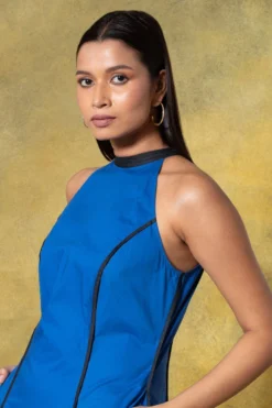 Bodice Blue Pleated Halter Dress -Inca Clothing Shop 11423bo4 4