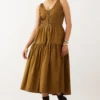 SNOB Olive Robin Pleated Dress