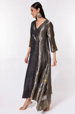 Bodhi Tree Charcoal Half & Half Kaftan Dress -Inca Clothing Shop 124bt20 3