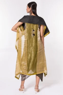 Bodhi Tree Silk Zari Cowl Drape Dress With Jacket -Inca Clothing Shop 124bt9 5