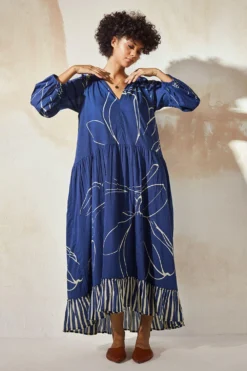 Khara Kapas Blueberry Anti Fit Dress -Inca Clothing Shop 12923kk34 3