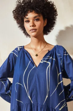 Khara Kapas Blueberry Anti Fit Dress -Inca Clothing Shop 12923kk34 4