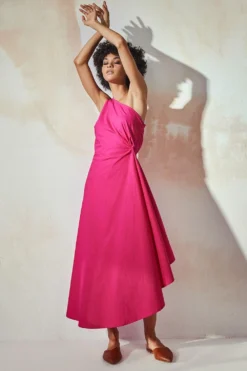 Khara Kapas Dahlia One Shoulder Dress -Inca Clothing Shop 12923kk35 3