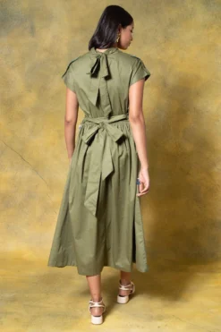 GRAINE Olive Green Cutout Dress 9 GRAINE Olive Green Cutout Dress -Inca Clothing Shop 1304gra01 5