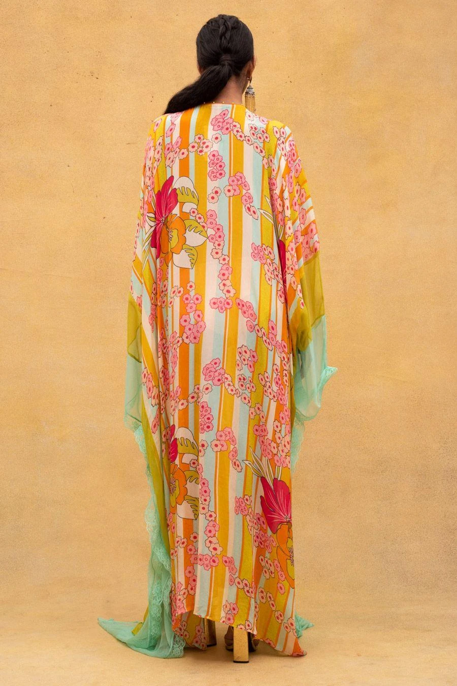 CAPISVIRLEO Multicoloured Chiffon Kaftan Dress 5 CAPISVIRLEO Multicoloured Chiffon Kaftan Dress - Image 5