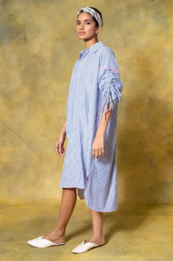 SavioJon Blue Collared High-low Dress -Inca Clothing Shop 13423sj8 3