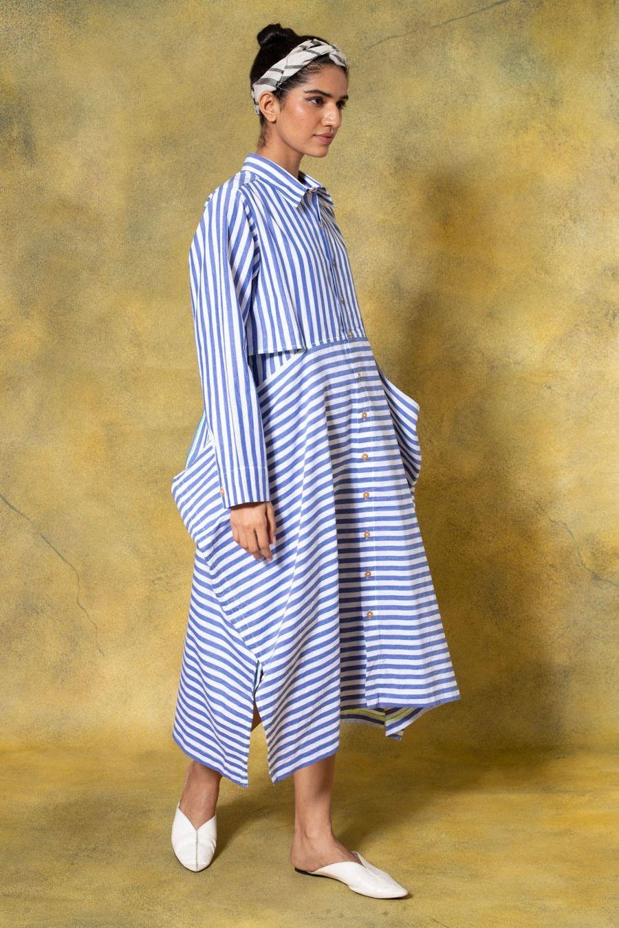 SavioJon Blue Striped Cutout Dress 2 SavioJon Blue Striped Cutout Dress - Image 2