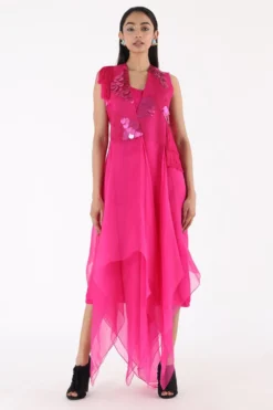 Richa Khemka Pink Embellished Jacket & Slip Dress