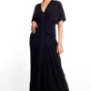 431-88 By Shweta Kapur Black Ruched Dress