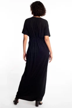431-88 By Shweta Kapur Black Ruched Dress -Inca Clothing Shop 13943201 5