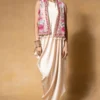 Tarun Tahiliani Ivory Embellished Gilet & A Draped Dress