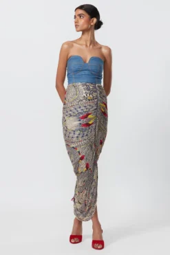 Saaksha & Kinni Blue Micro Pleated Denim Dress