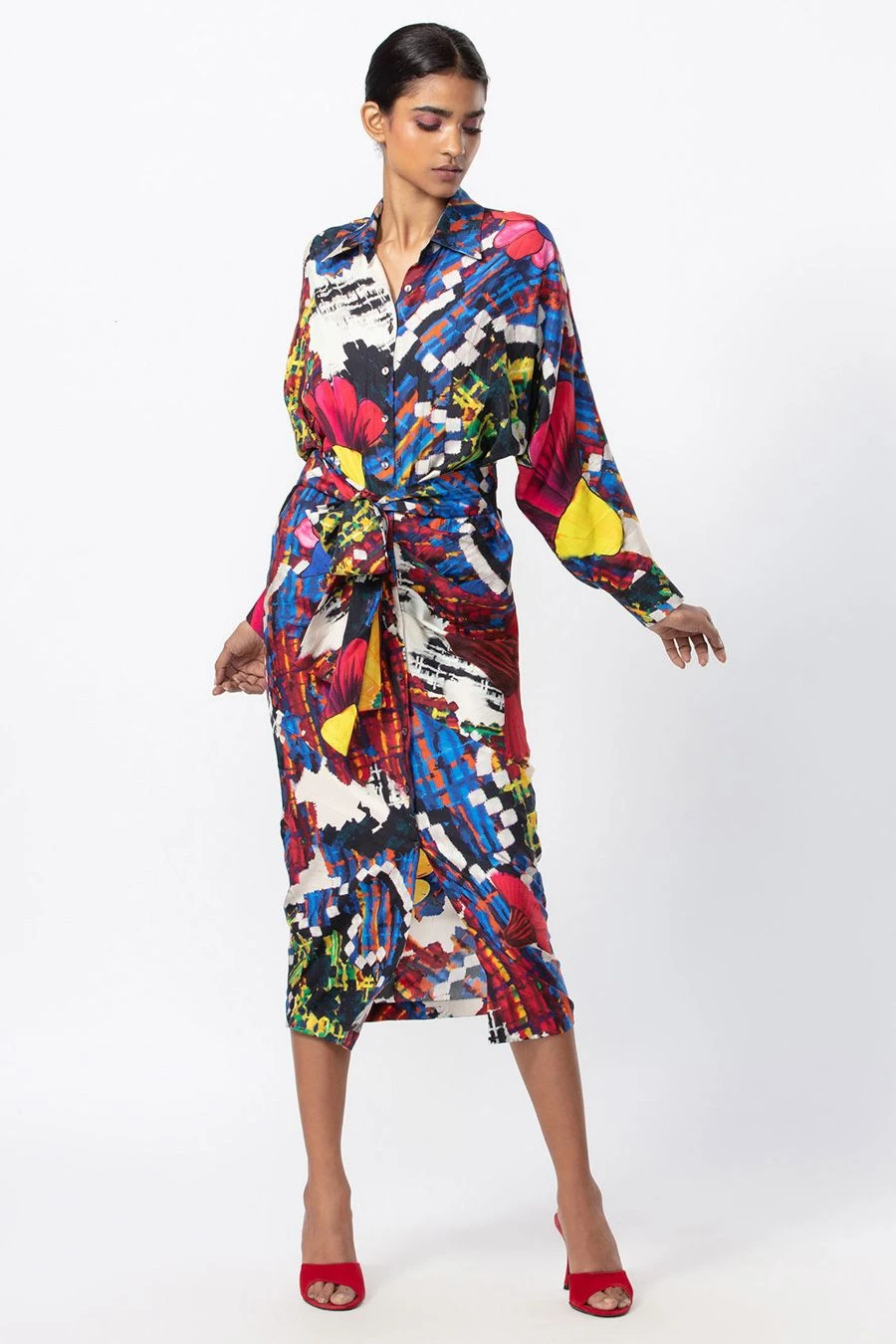 Saaksha & Kinni Blue Floral Shirt Style Dress 1 Saaksha & Kinni Blue Floral Shirt Style Dress