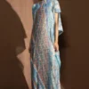 Abhishek Sharma Psychedelic Asymmetrical Draped Dress