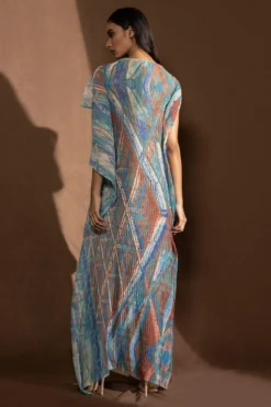 Abhishek Sharma Psychedelic Asymmetrical Draped Dress -Inca Clothing Shop 1511asp6 4