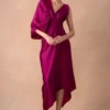 Inca Luxurious Plum Asymmetric Ruched Dress