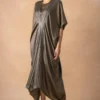 Inca Sleek Grey Corded Kaftan Dress