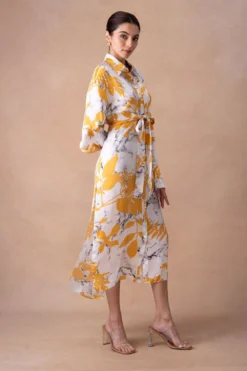 Inca Radiant White Gulmohar Printed Shirt Dress -Inca Clothing Shop 15124inca3 3