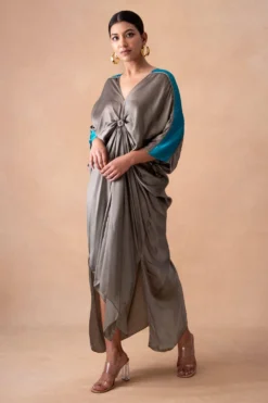Inca Modern Grey-teal Knot Kaftan Dress -Inca Clothing Shop 15124inca8 3