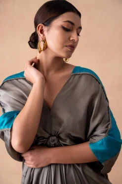 Inca Modern Grey-teal Knot Kaftan Dress -Inca Clothing Shop 15124inca8 4