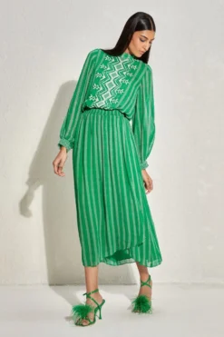 Namrata Joshipura Kelly Green Aster Gathered Dress